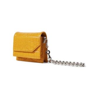 NWOT HANWEN Naomi Mini bag Mustard Croc-Print